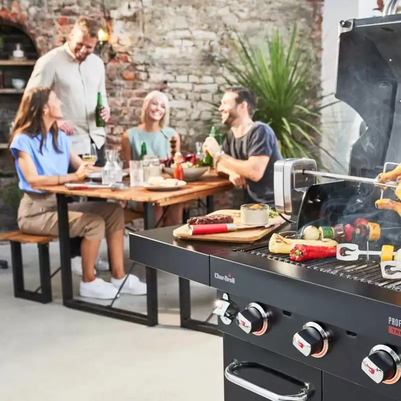 Gratar pe gaz din inox char-broil professional core b 3, grile din fonta, tru-infrared 140915