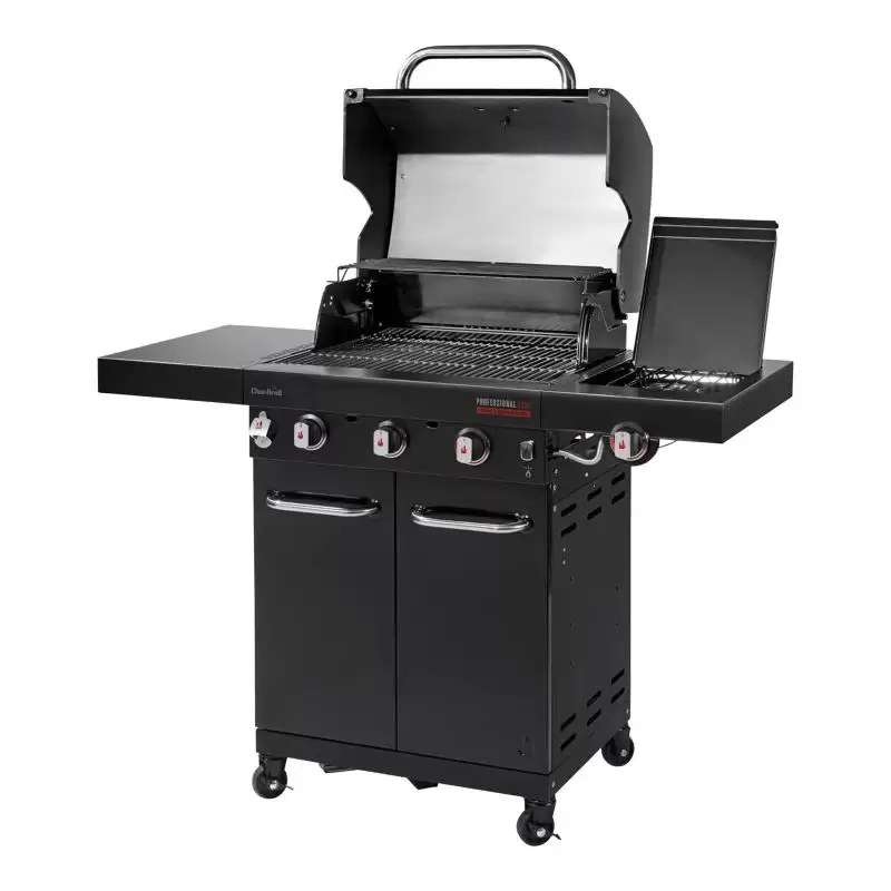 Gratar pe gaz din inox char-broil professional core b 3, grile din fonta, tru-infrared 140915