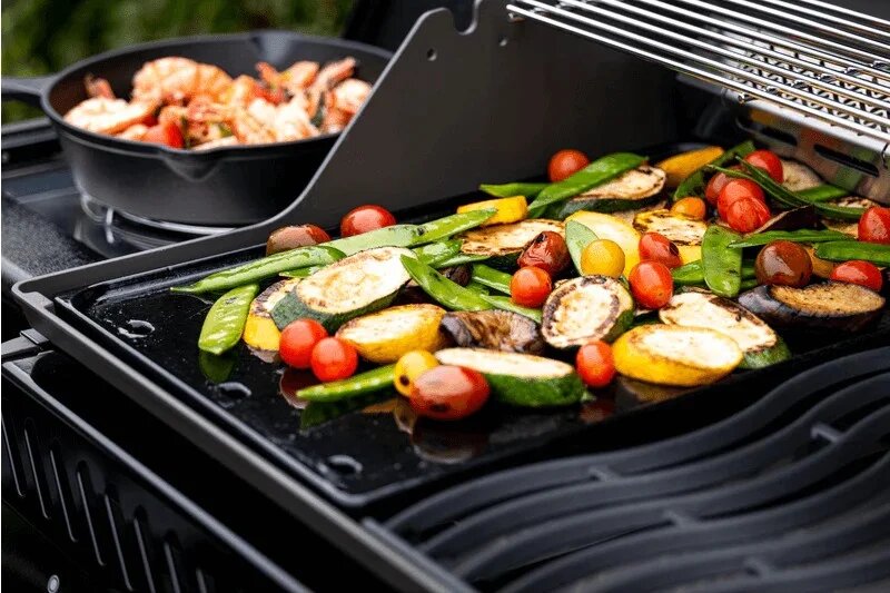 baked vegetables on an electric grill