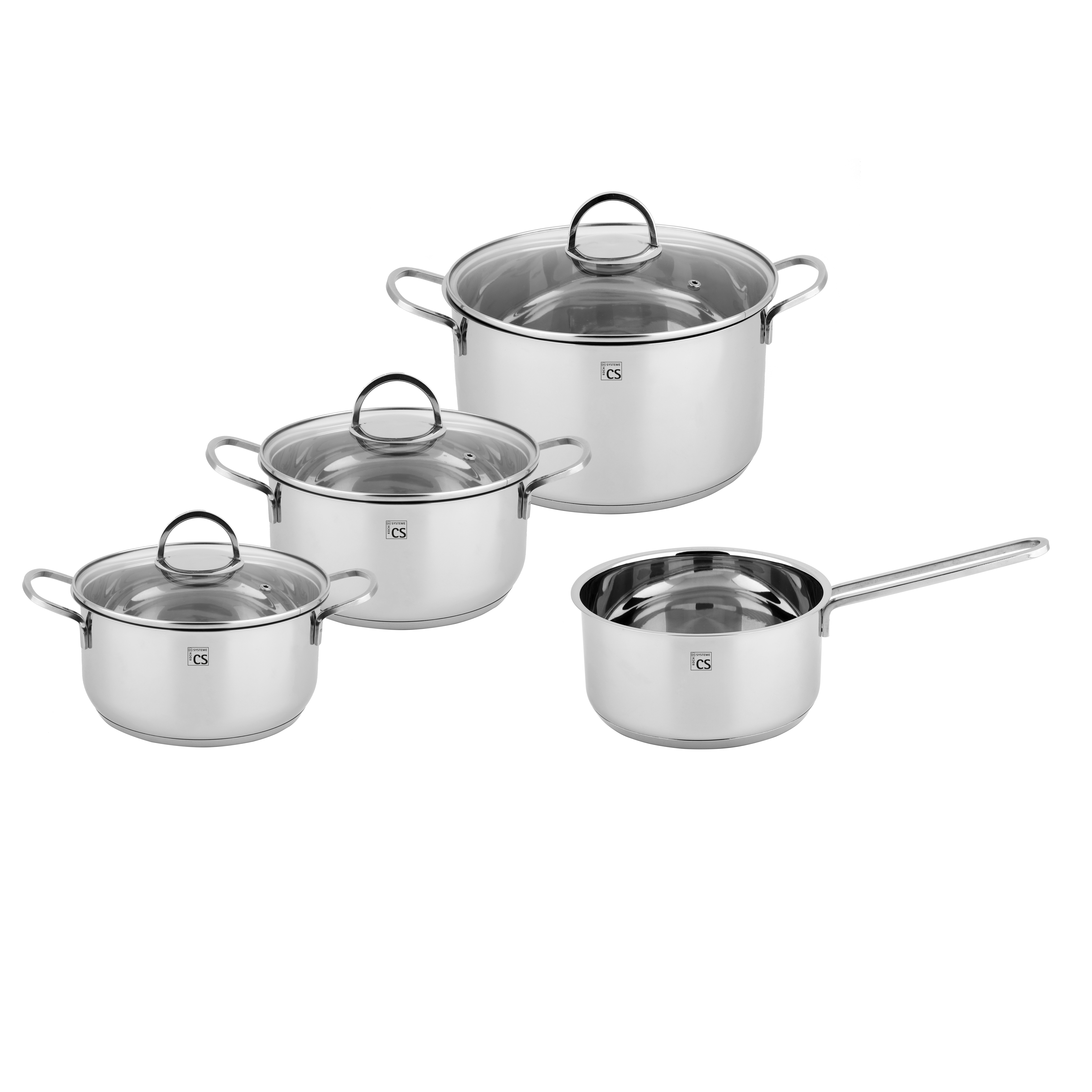 Set vase din inox pentru gatit, 7buc,TRIER