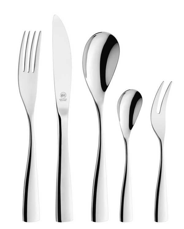 Stainless steel cutlery set, silver, 30 pieces,GLINDE