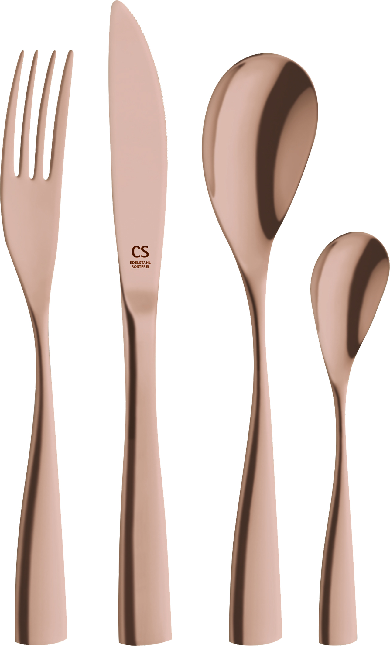 Stainless steel cutlery set gold-gold, 24pcs, BOCHOLT