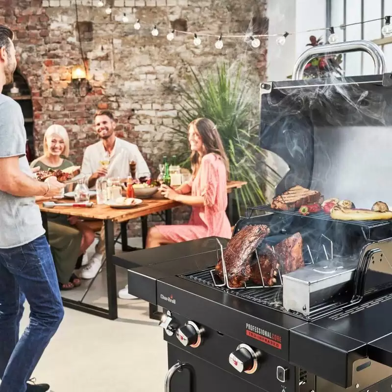 Gratar pe gaz din inox char-broil professional core b 2, grile din fonta, tru-infrared 140914