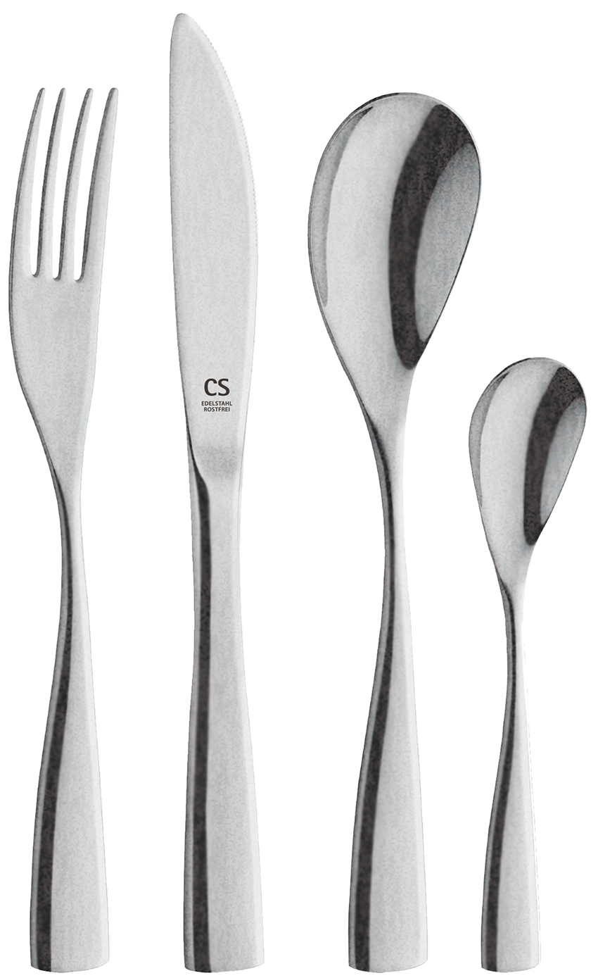 Stainless steel cutlery set, silver, 24pcs, BOCHOLT