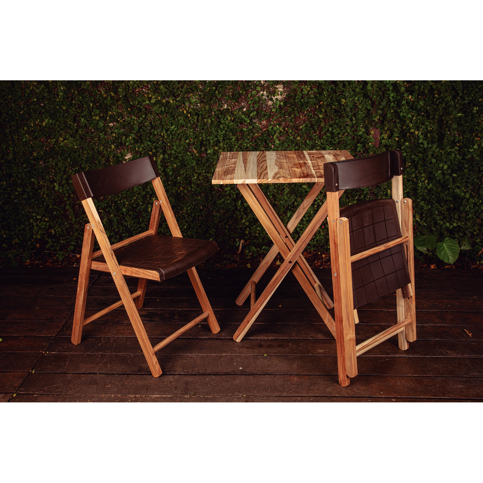 Tramontina Lille Folding Table, Natural Teak Finish 60x60x75cm