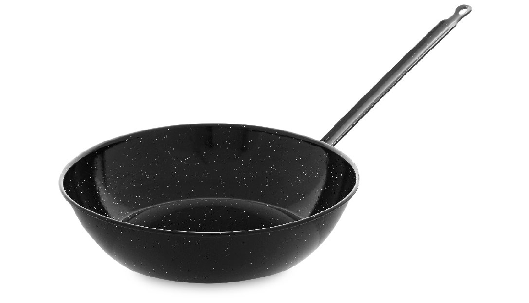 Deep enameled pan with a single handle Ø 40 cm