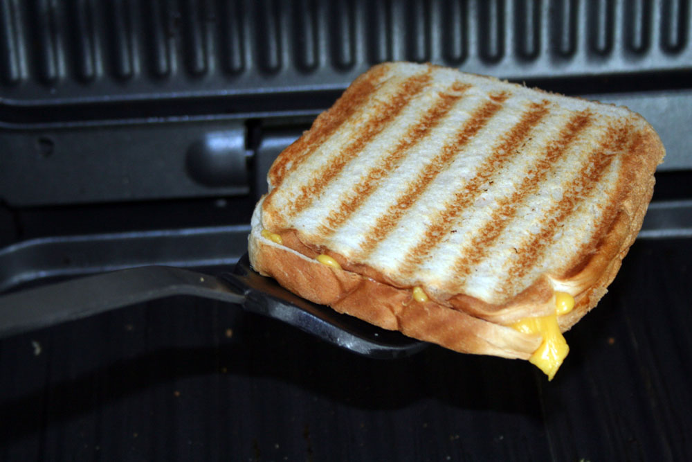 Grilled cheese and ham sandwich
